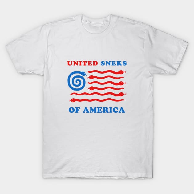 United Sneks Of America T-Shirt by dumbshirts